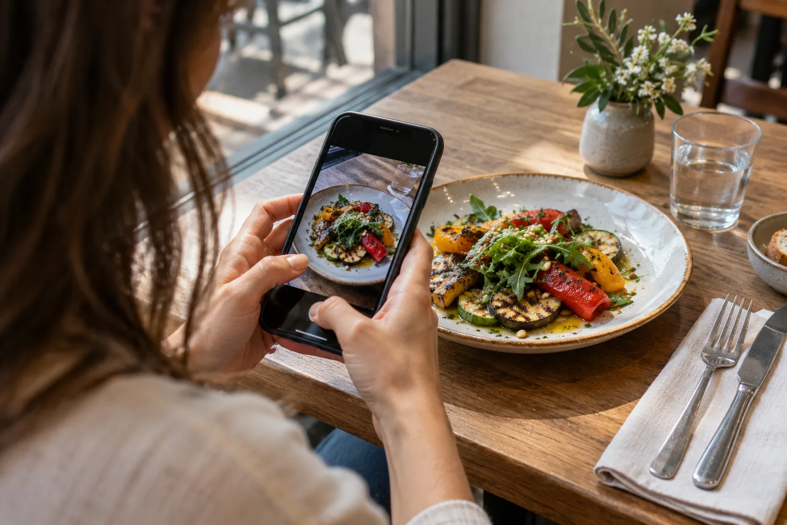 Creación de contenido gastronómico con un teléfono móvil
