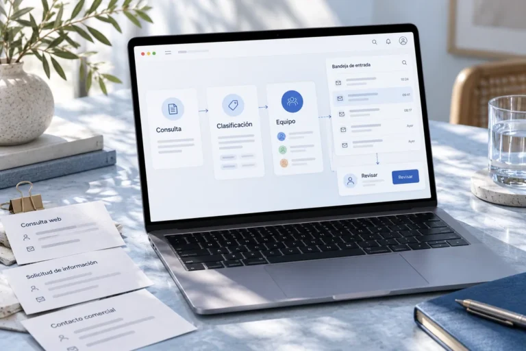 Mockup conceptual de digitalización de procesos e integración de IA