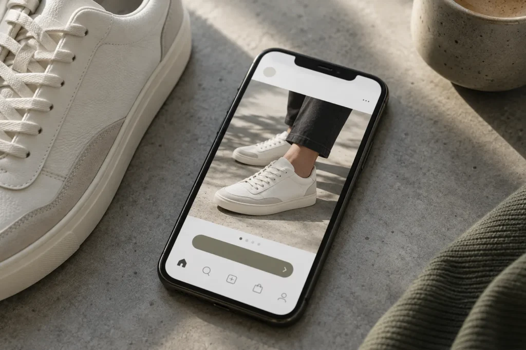 Mockup ilustrativo de un anuncio de producto en redes sociales